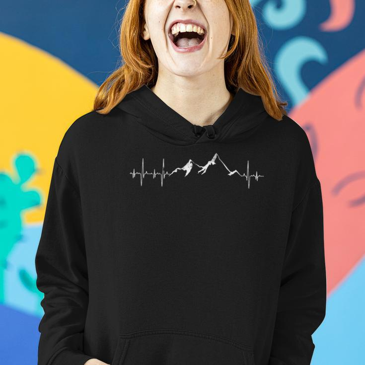 Funny Hiker Hiking Mountain Heartbeat Outdoor Adventure Women Hoodie Gifts for Her