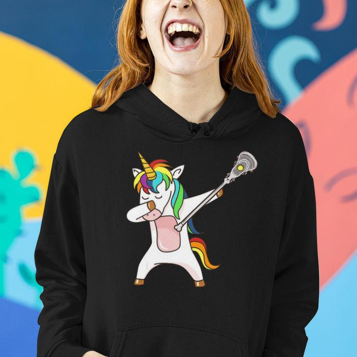 Funny Lacrosse Unicorn Dabbing Gift Women Hoodie Gifts for Her