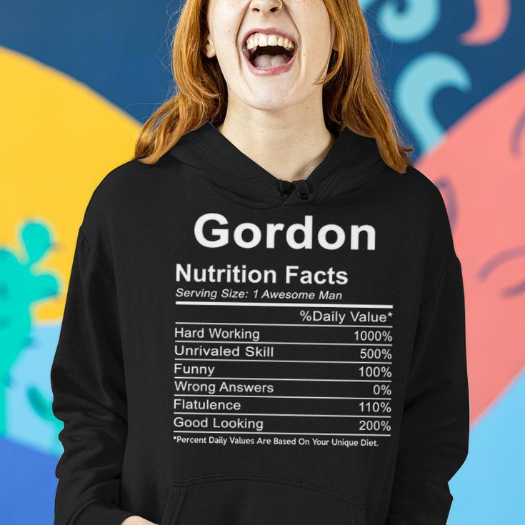 Gordon Name Funny Gift Gordon Nutrition Facts Women Hoodie Gifts for Her