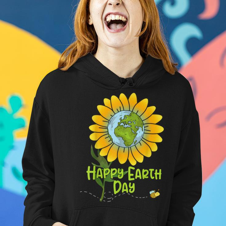 Happy Earth Day Every Day Sunflower Kids Teachers Earth Day Women Hoodie Gifts for Her