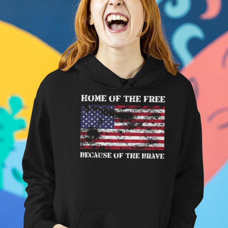 Home Of The Free Because Brave Grunge Women Hoodie Gifts for Her
