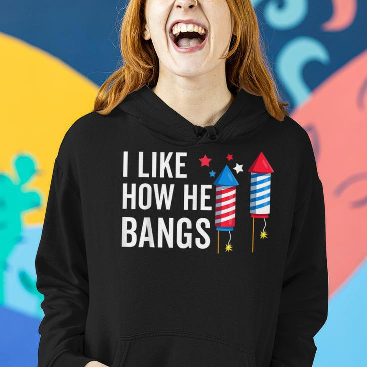 I Like How He Bangs Funny 4Th Of July Matching Couple Women Hoodie Gifts for Her