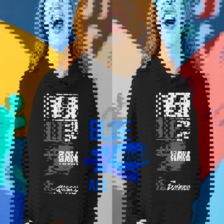 I Wear Blue For My Grandma Support Als Awareness Women Hoodie Gifts for Her