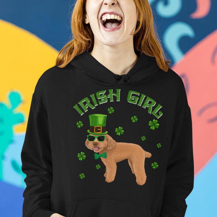 Irish Girl Leprechaun Poodle Dog St Patricks Day Kids Women Hoodie Gifts for Her