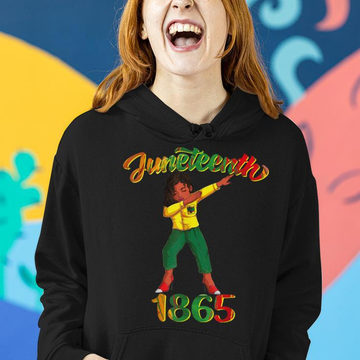 Juneteenth 1865 Dab Black Woman Brown Skin Afro American Women Hoodie Gifts for Her