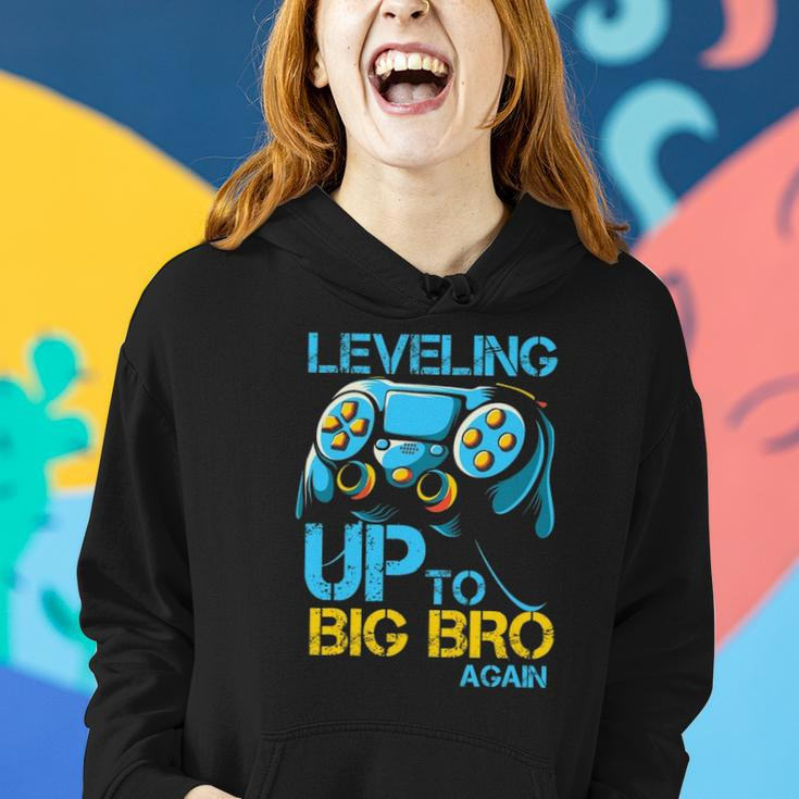 Leveling Up To Big Bro Again Gaming Lovers Vintage Women Hoodie Gifts for Her