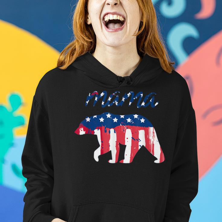 Mama Bear 4Th Of July GraphicUsa Flag T Women Hoodie Gifts for Her