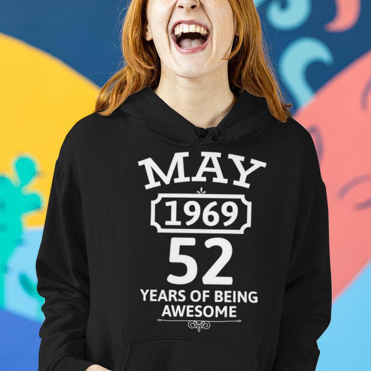 May 1969 52 Years Of Being Awesome 52Nd Birthday 52 Years Old Women Hoodie Gifts for Her