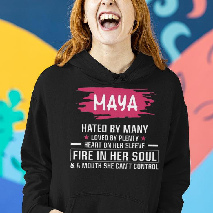 Maya Name Gift Maya Hated By Many Loved By Plenty Heart On Her Sleeve Women Hoodie Gifts for Her