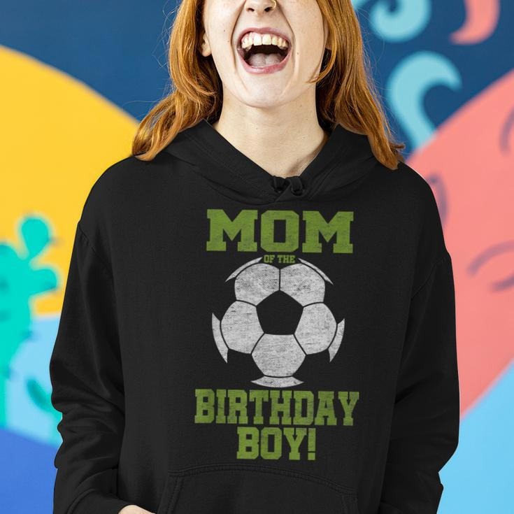Mom Of The Birthday Boy Soccer Lover Vintage Retro Women Hoodie Gifts for Her