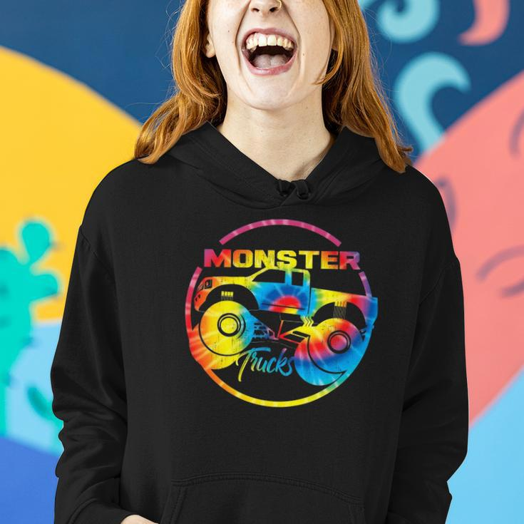 Monster Trucks Retro Tie Dye Off Road Lovers Gift Women Hoodie Gifts for Her