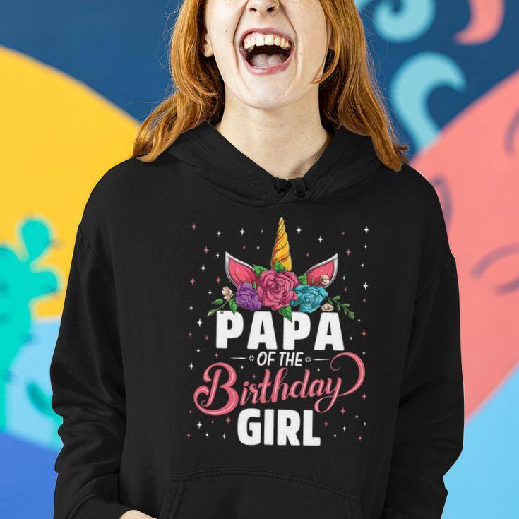 Papa Of The Birthday Girl Unicorn Girls Family Matching Women Hoodie Gifts for Her