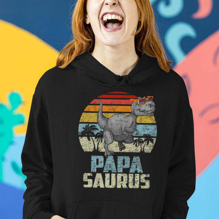 Papasaurus Rex Dinosaur Papa Saurus Family Matching Women Hoodie Gifts for Her
