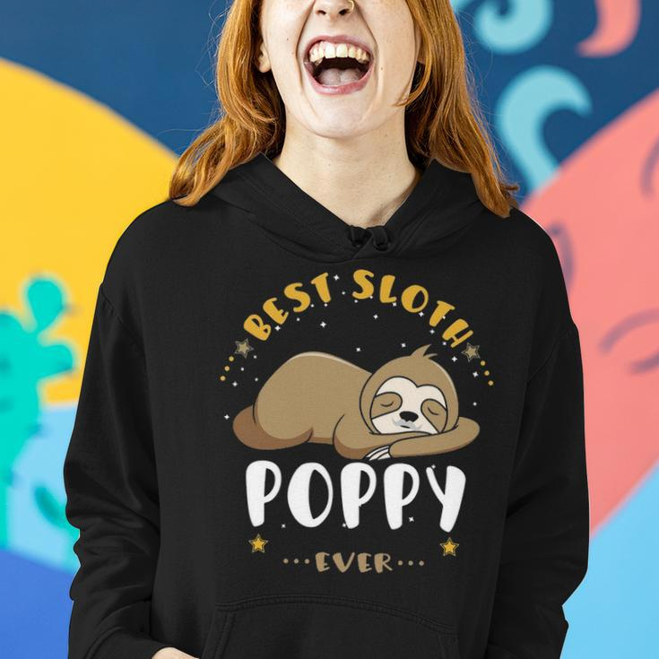 Poppy Grandpa Gift Best Sloth Poppy Ever Women Hoodie Gifts for Her