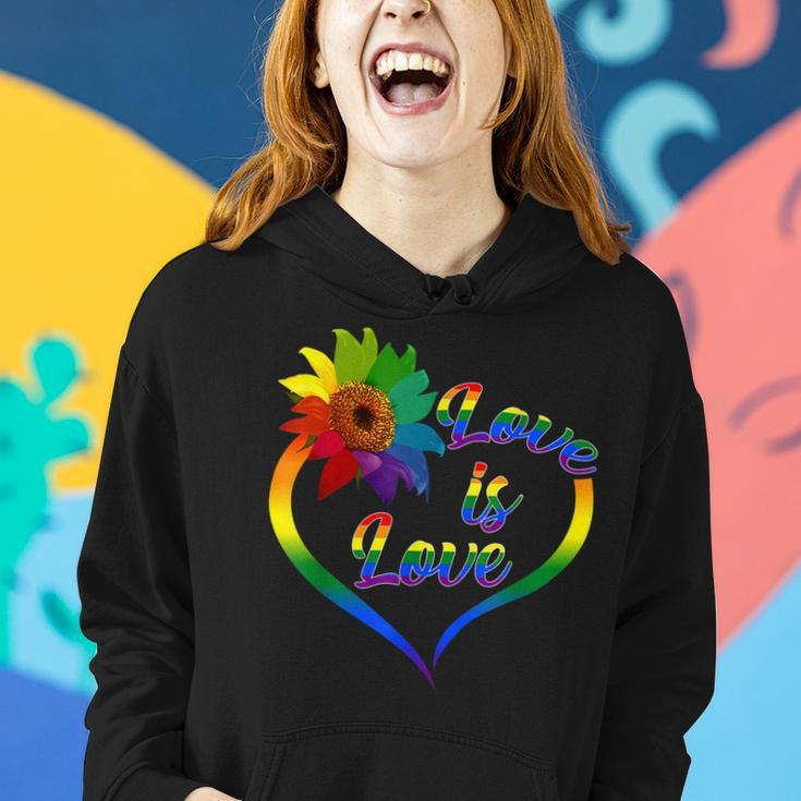 Rainbow Sunflower Love Is Love Lgbt Gay Lesbian Pride V2 Women Hoodie Gifts for Her