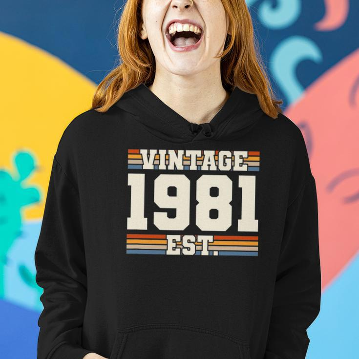 Retro 41 Years Old Vintage 1981 Established 41St Birthday Women Hoodie Gifts for Her