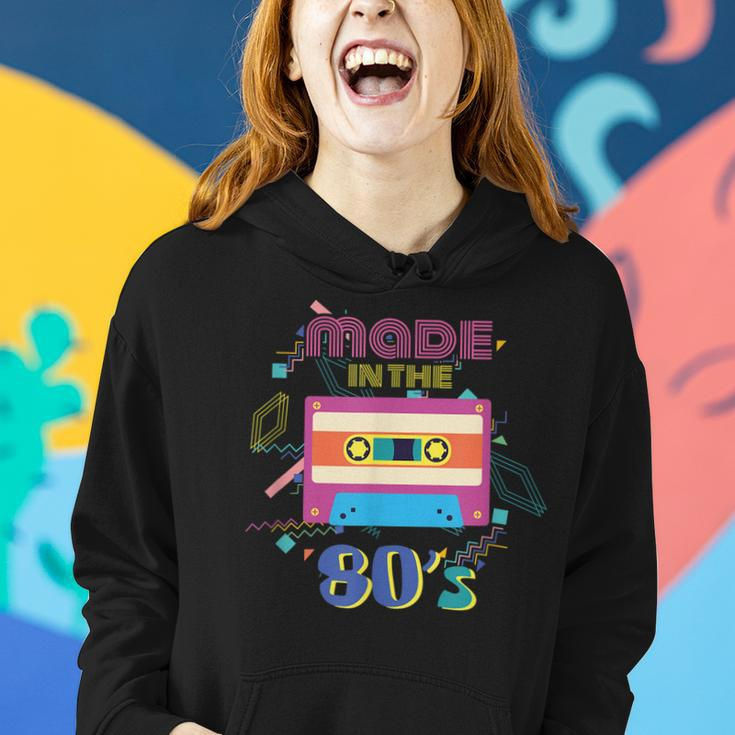 Retro Dance Party Disco Birthday Made In 80S Cassette Tape Women Hoodie Gifts for Her