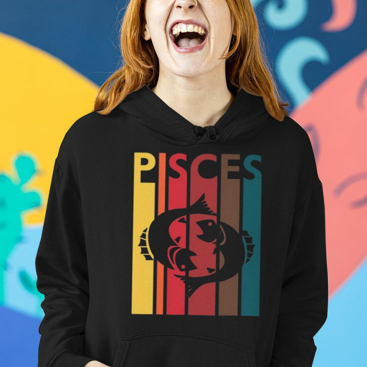 Retro Pisces Zodiac Sign February March Birthday Gift Pisces Women Hoodie Gifts for Her