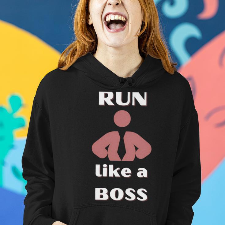 Run Like A Boss Funny Quote Women Hoodie Gifts for Her