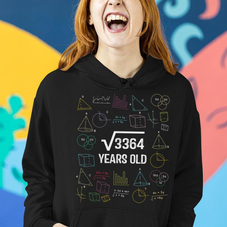 Square Root Of 3364 Cool Fifty Eight Years Old 58Th Birthday Women Hoodie Gifts for Her