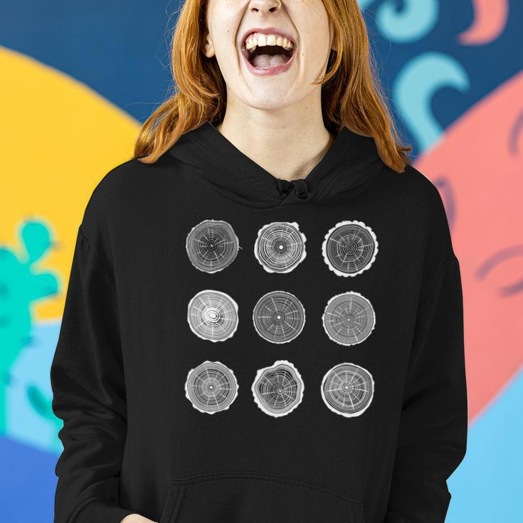 Tree Trunk Pattern Tree Forest Growth Rings Women Hoodie Gifts for Her