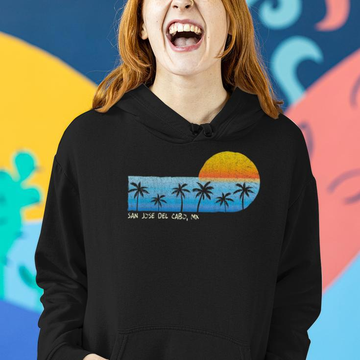 Vintage San Jose Del Cabo Mx Palm Trees & Sunset Beach Women Hoodie Gifts for Her