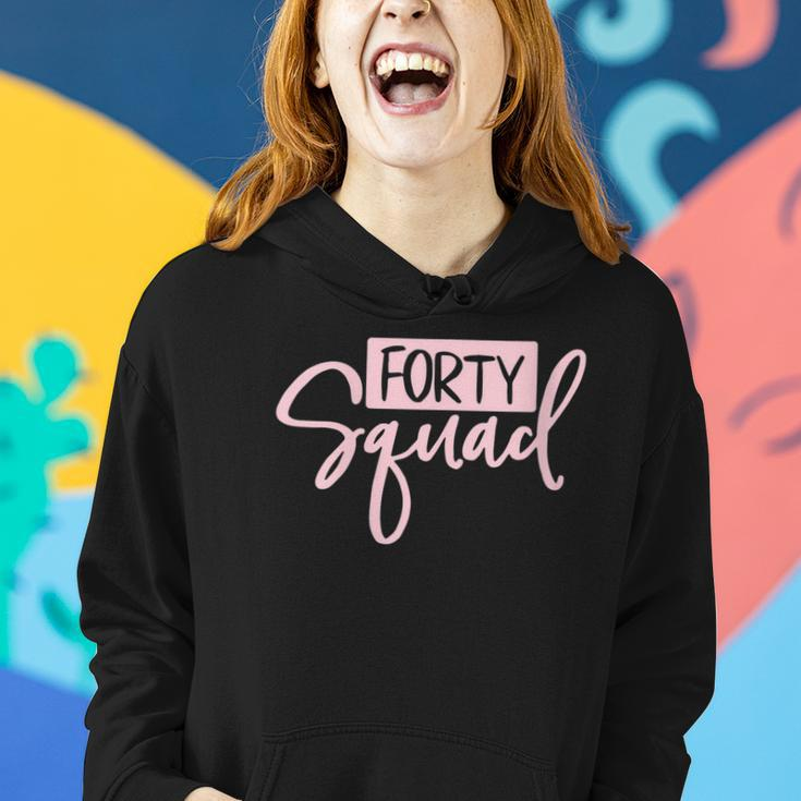 Womens Forty Squad Forty Af Dad Mom 40Th Birthday Matching Outfits Women Hoodie Gifts for Her