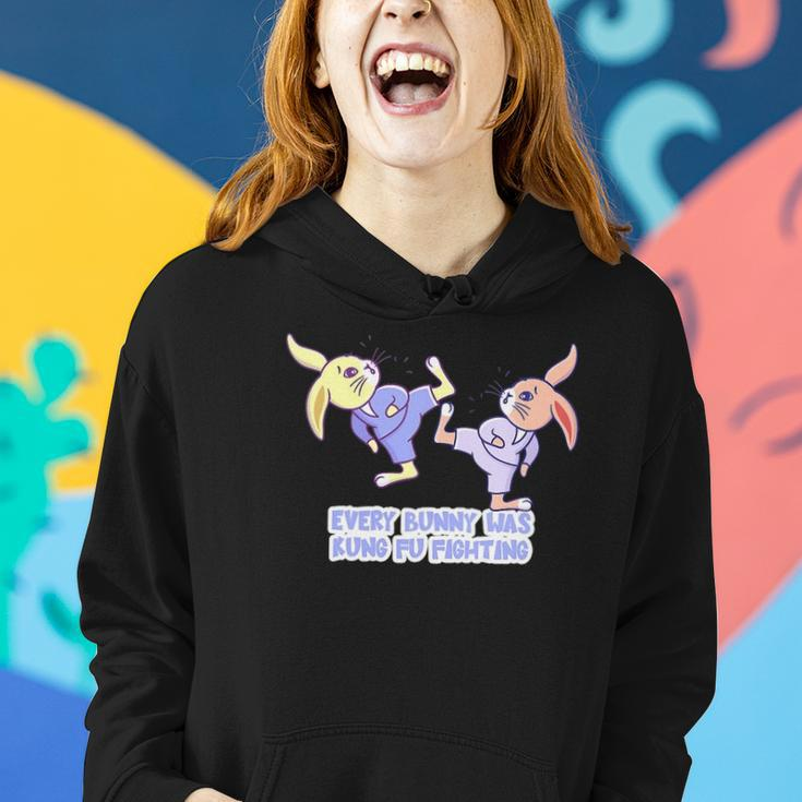 Womens Funny Every Bunny Was Kung Fu Fighting Easter Rabbit Gift Women Hoodie Gifts for Her