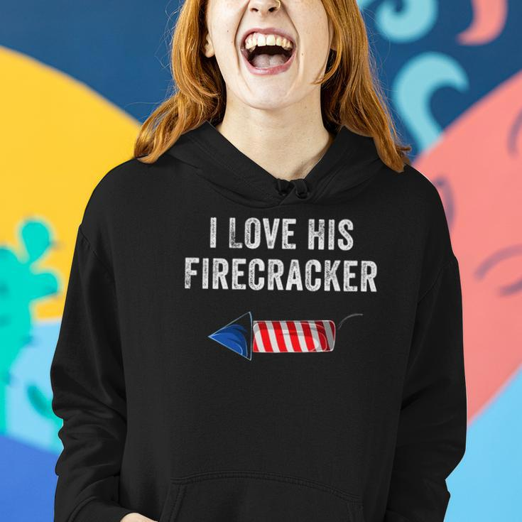 Womens I Love His Firecracker Matching Couple 4Th Of July Wife Gf Women Hoodie Gifts for Her