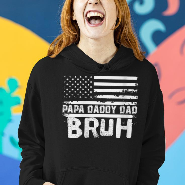 Womens Papa Daddy Dad Bruh Fathers Day 4Th Of July Usa Vintage 2022 Women Hoodie Gifts for Her