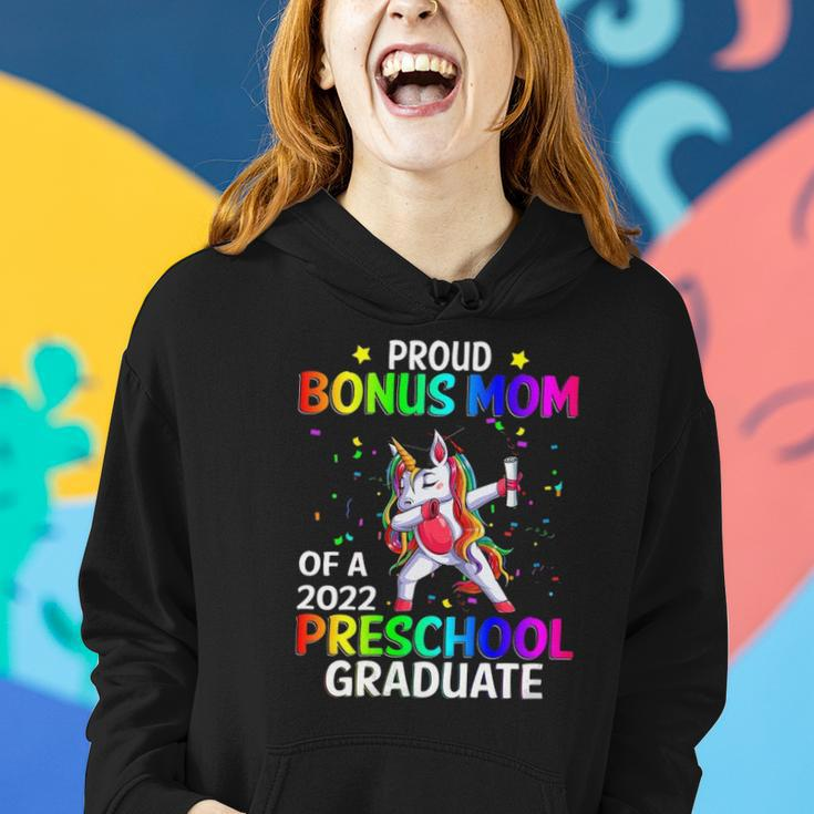 Womens Proud Bonus Mom Of A 2022 Preschool Graduate Unicorn Women Hoodie Gifts for Her