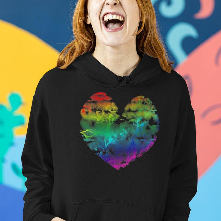 Womens Rainbow Cloudy Heart Lgbt Gay & Lesbian Pride Gift Women Hoodie Gifts for Her