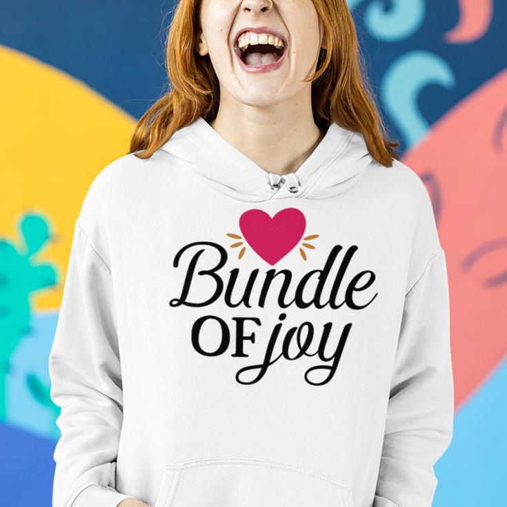 Baby Shower Text Design Bundle Of Joy Heart Women Hoodie Gifts for Her