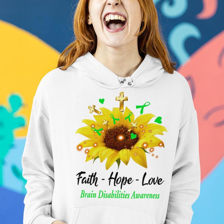 Brain Disabilities Awareness Faith Hope Love Women Hoodie Gifts for Her