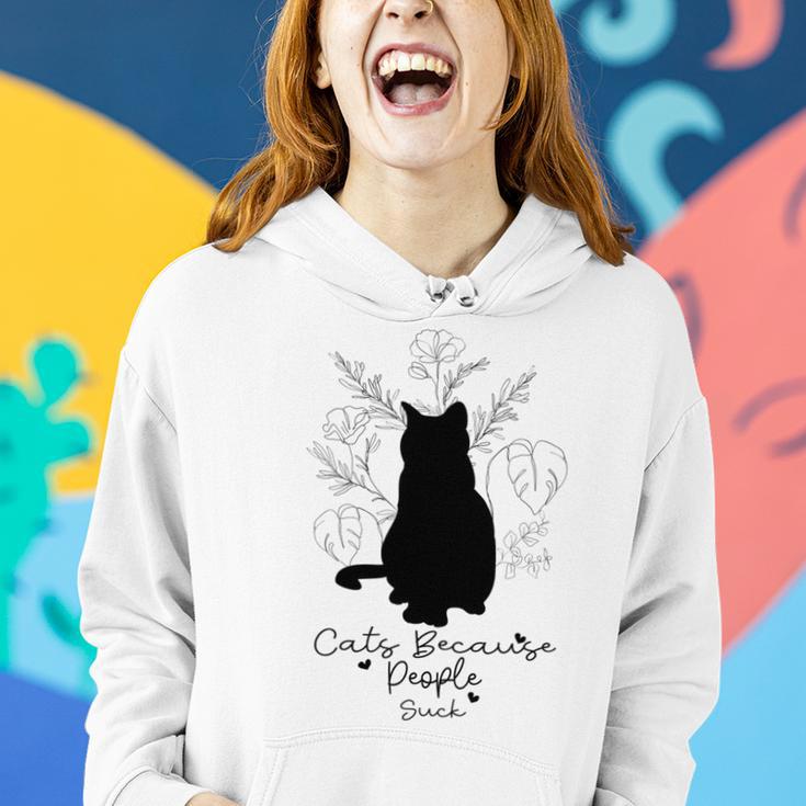 Cats Because People Suck Gift For Cat Lover Cat Quotes Tee People Suck Women Hoodie Gifts for Her