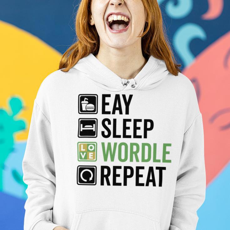 Eat Eat Sleep Wordle Repeat Wordle Lover Wordle Addict Women Hoodie Gifts for Her