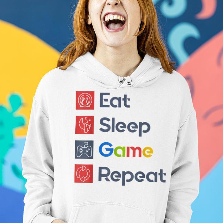 Eat Sleep Game Repeat Women Hoodie Gifts for Her