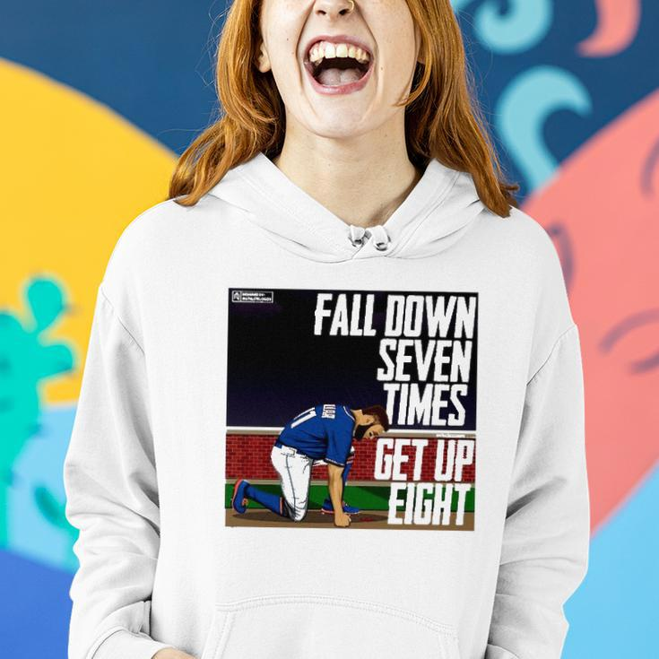 Fall Down Seven Times Get Up Eight 2022 Kevin Pillar Women Hoodie Gifts for Her