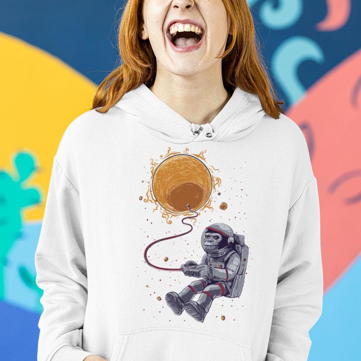 Funny Astronaut Monkey Blowing Sun V2 Women Hoodie Gifts for Her