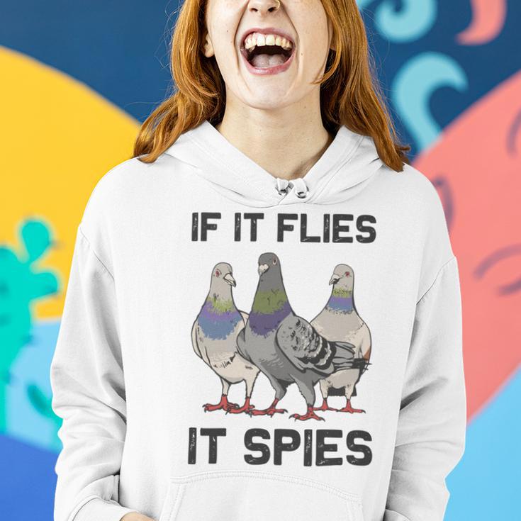 Funny Birds Pun Pigeon If It Flies It Spies Birds Are Liars Women Hoodie Gifts for Her