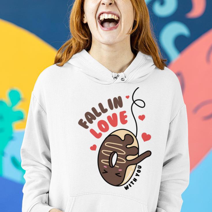 Funny Donut Fall In Love Women Hoodie Gifts for Her