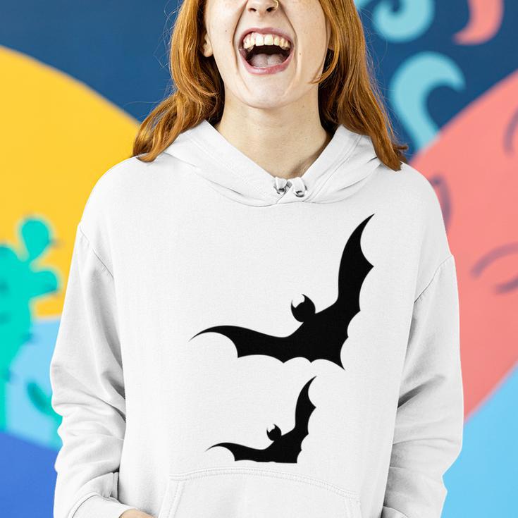 Halloween Two Bats Pattern Women Hoodie Gifts for Her