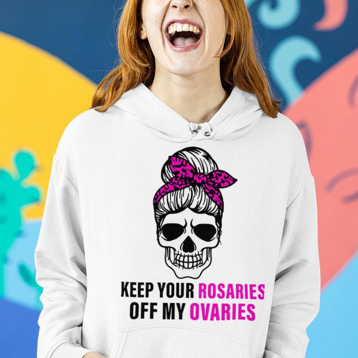 Keep Your Rosaries Off My Ovaries Feminist Skull Women Hoodie Gifts for Her