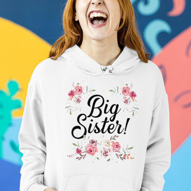 Kids Cute Big Sister Floral Design Toddler Girl Women Hoodie Gifts for Her