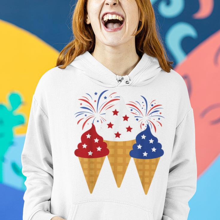 Memorial Day 4Th Of July Holiday Patriotic Ice Cream Women Hoodie Gifts for Her