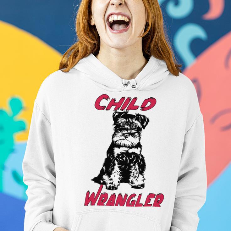 Miniature Schnauzer At Home Child Wrangler Multi Tasking Dog Women Hoodie Gifts for Her