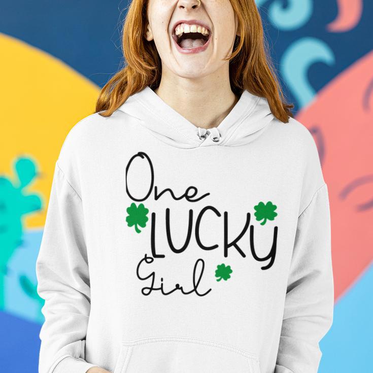 One Lucky Girl Funny St Patrick Day Women Hoodie Gifts for Her