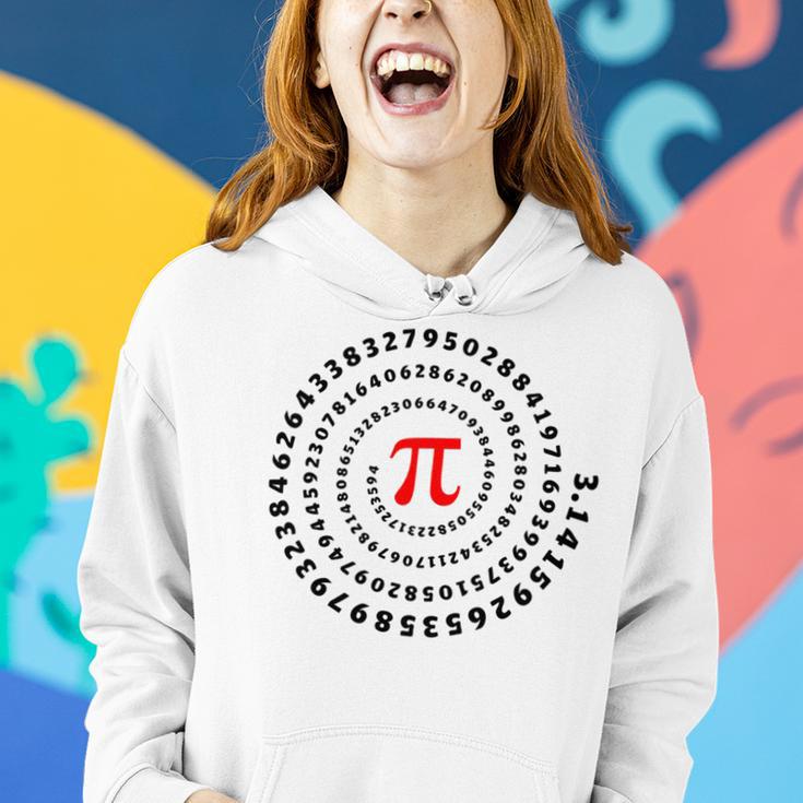 Pi Π Spiral Science Mathematics Math Irrational Number Sequence Women Hoodie Gifts for Her