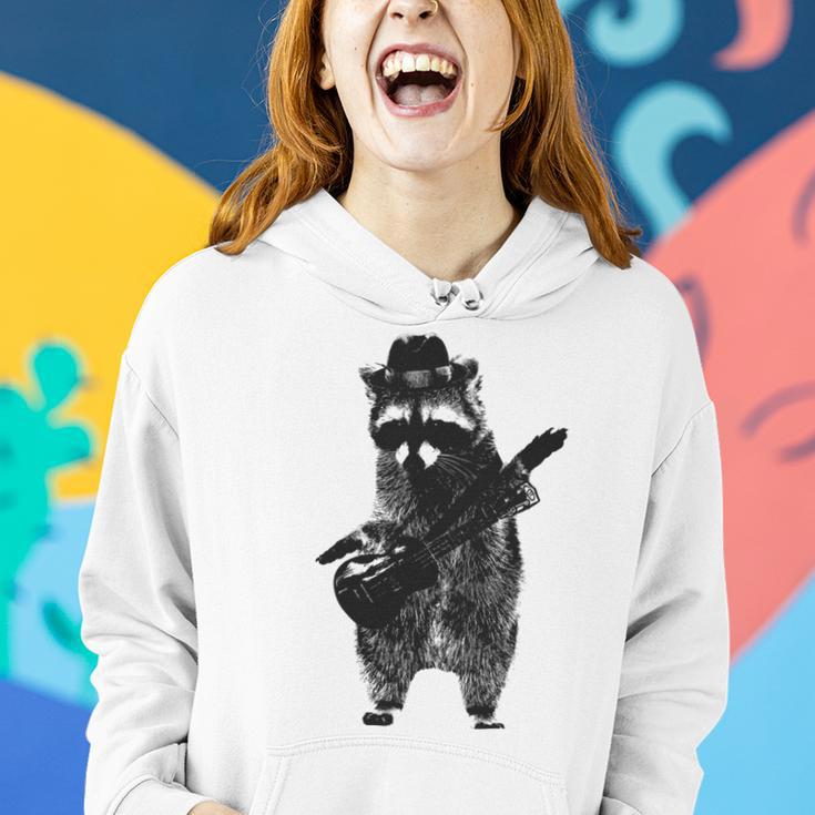 Raccoon Wielding Ukulele Women Hoodie Gifts for Her