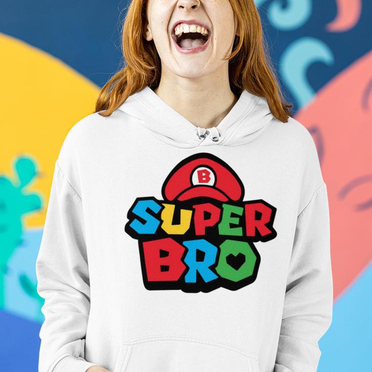 Super Bro Funny Brother Video Gaming Lover Gift Birthday Holiday By Mesa Cute Women Hoodie Gifts for Her